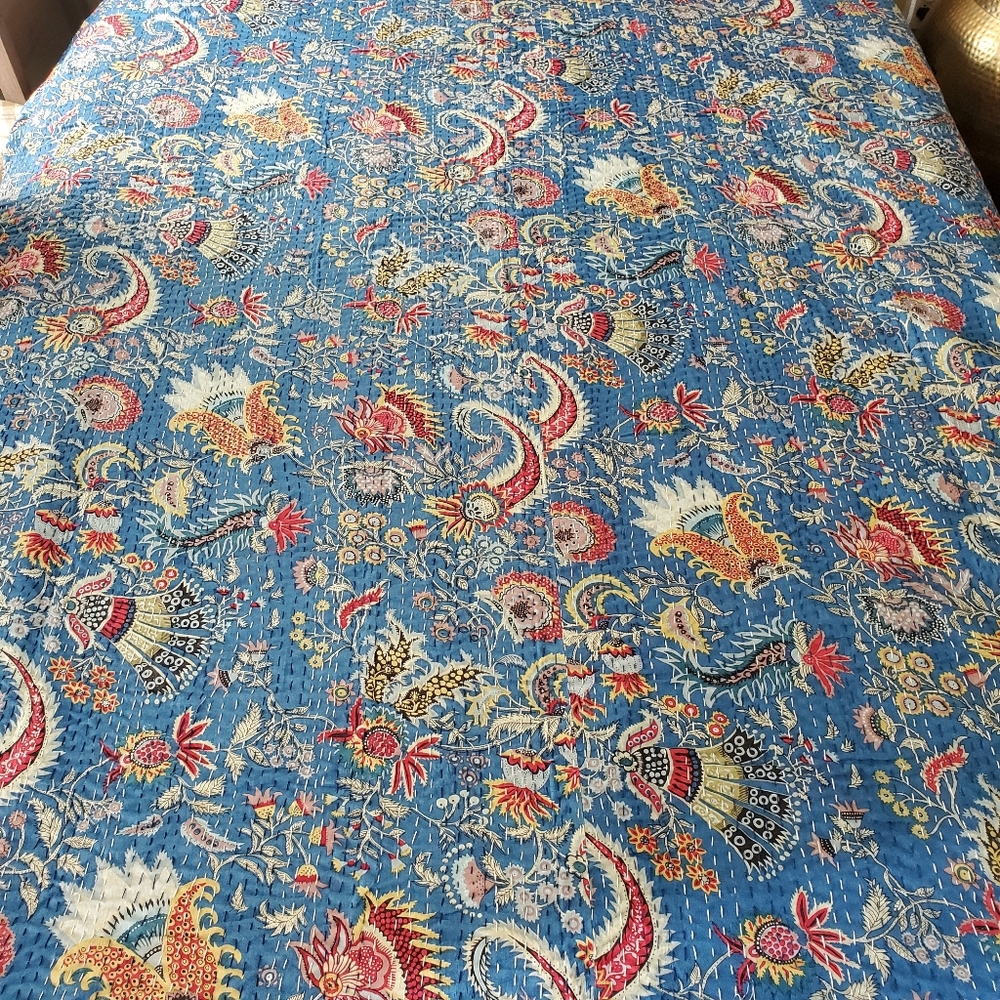 Queen Sized Indian Kantha Blanket